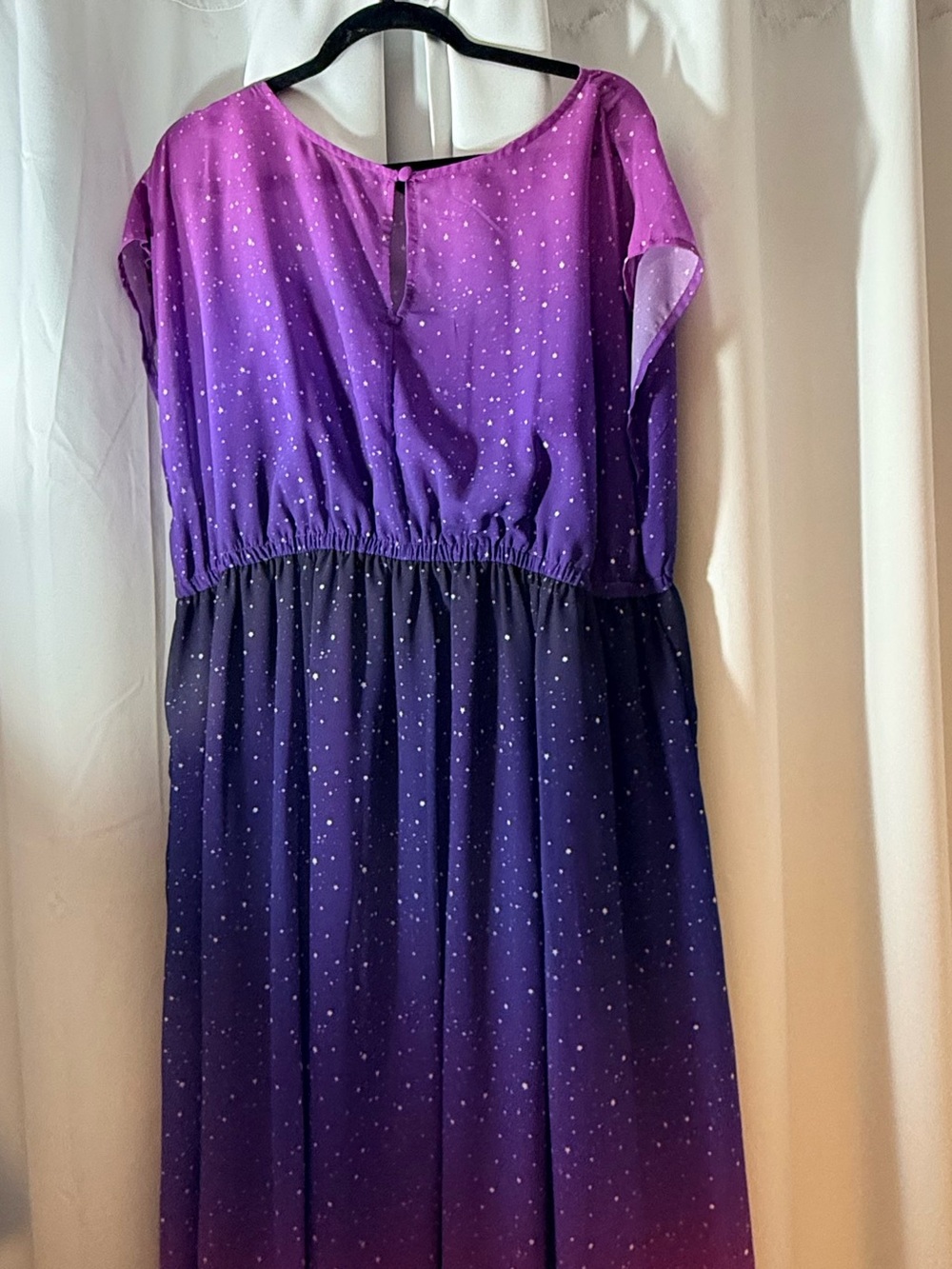 eshakti Purple Ombre Star Print Maxi Dress